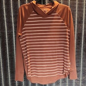 Eddie Bauer Rust Striped Hoodie